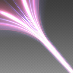 Poster - Abstract image of speed motion on the road. Dark blue abstract background with ultraviolet neon glow, blurry light lines, waves. Expressway, car headlight effect.	