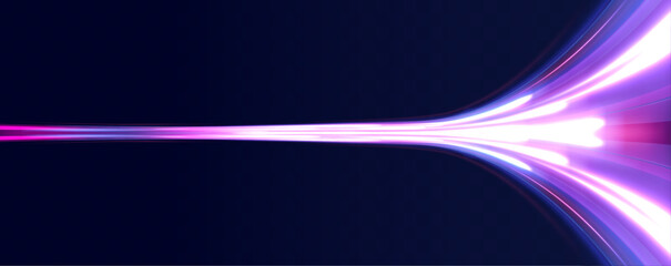 Poster - Neon glowing horizontal lines, laser beams, and particle motion create an acceleration effect, with bright red and blue speed rays and abstract lens flares, forming an exciting visual composition.	

