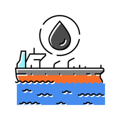 Wall Mural - tanker oil industry color icon vector. tanker oil industry sign. isolated symbol illustration