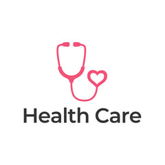 Canvas Print - Logo for health care stethoscope. Medical health care logo design.