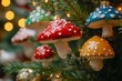 © Dina - colorful mushrooms fly agaric  christmas ornaments on tree as decoration