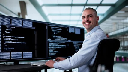 Fototapete - Web Developer Coding On Computer