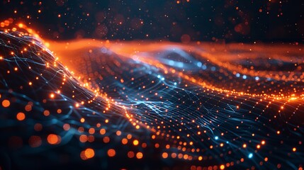 Poster - Abstract technology background with light digital effect.