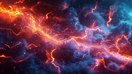 Poster - Abstract technology background with light digital effect.
