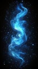 Poster - Mystical blue swirl of light and stars in a cosmic background during a clear night