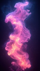 Poster - Colorful abstract smoke formation swirling against a dark background creating a mesmerizing visual experience