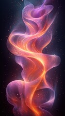 Poster - Colorful abstract swirls create a mesmerizing visual spectacle in a cosmic background full of stars