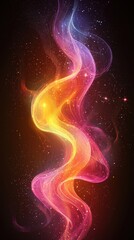 Aufkleber - Colorful abstract swirl creates a dreamy atmosphere reminiscent of cosmic energy and light in a dark background