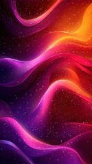 Poster - Colorful abstract waves with starry background creating a vibrant visual experience at nighttime