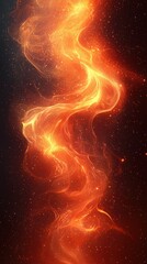 Poster - vibrant orange and yellow swirls of light create a mesmerizing effect in a dark background, showcasi