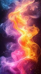 Poster - Colorful swirling abstract pattern resembling cosmic gases in a dark background at nighttime