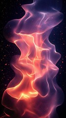 Poster - Colorful abstract waves of light illuminated in a dark background creating a sense of depth and movement
