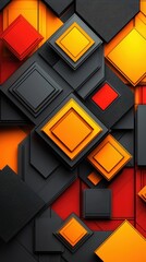 Poster - abstract geometric shapes in bold colors create a striking visual composition against a dark backgro