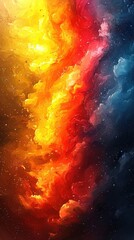 Poster - vibrant blend of colors creating an explosion of light and energy in an abstract cosmic setting