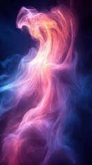 Poster - Colorful abstract swirling patterns resembling cosmic elements in deep space background