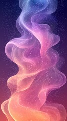 Poster - Colorful abstract waves swirl in a cosmic background, creating a serene and dreamy atmosphere of light and color