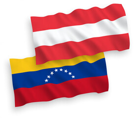 Wall Mural - Flags of Austria and Venezuela on a white background