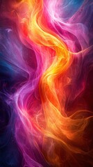 Poster - vibrant swirling colors create an abstract display of energy and movement in a cosmic environment