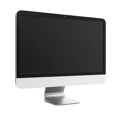 Poster - Sleek modern computer monitor with minimalist design and silver stand, perfect for any workspace or home office setup. isolated on transparent background