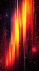 Poster - Vibrant abstract lines with yellow and red hues set against a dark background