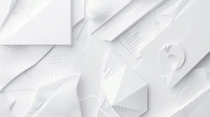 Wall Mural - abstract white geometric shapes composition