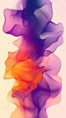 Poster - Abstract color flow with gradients of purple, orange, and soft textures on a light background