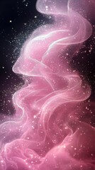 Poster - Ethereal pink wisps swirl in a cosmic backdrop filled with stardust and gentle light