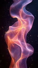 Poster - Swirling abstract design with vibrant colors and flowing shapes against a dark background