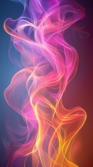 Poster - Colorful swirling smoke creates an abstract design against a dark background