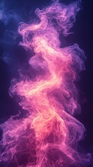 Poster - Colorful abstract smoke swirling against a dark background in captivating shades of purple and pink