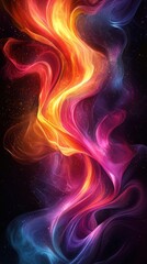 Poster - Vibrant swirls of color create an abstract display of movement and energy in a dark cosmic background