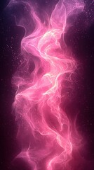 Poster - Swirling pink smoke pattern against a dark background creates an ethereal visual effect in digital art