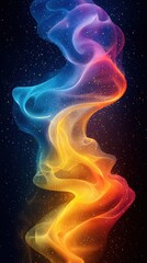 Poster - Colorful swirling abstract artwork creating a vibrant cosmic ambiance with blue, orange, and yellow hues