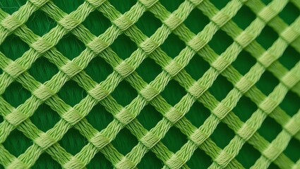 Close-up of a vibrant green woven fabric.