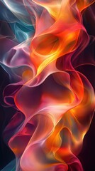 Poster - abstract waves of vibrant colors swirling in dynamic patterns creating a mesmerizing visual effect