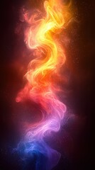 Poster - Colorful abstract light trails creating a dynamic visual effect in a dark background