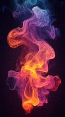Poster - colorful swirling smoke creating abstract patterns in dark background