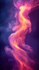 Poster - colorful abstract smoke swirl in vibrant hues against a dark background