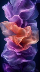 Aufkleber - Colorful cascading fabric swirls create an abstract display of fluid shapes and vibrant hues in a dark background