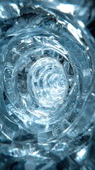 Poster - spiral pattern of clear glass showing intricate designs under light rays