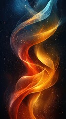 Poster - Dynamic swirling colors create a captivating visual effect with warm hues and a cosmic backdrop