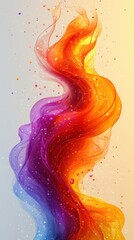 Aufkleber - Vibrant abstract swirls of orange, purple, and blue on a soft background create a mesmerizing visual experience