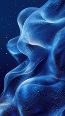 Aufkleber - Abstract blue wave patterns create a mesmerizing visual of flowing energy in a digital landscape