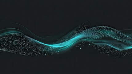 Poster - Dynamic Flowing Stream with Illuminated Binary Code Elements in Vibrant Colors