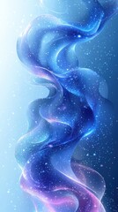 Poster - swirling blue and purple abstract illustration with sparkling details created in a dreamy atmosphere