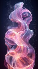 Poster - Colorful swirling vapor creates a mesmerizing visual effect against a dark background at night