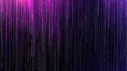 Poster - Dynamic Stream of Flowing Binary Code Illuminated in Vibrant Pink and Purple Hues