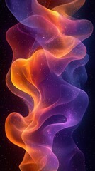 Poster - colorful abstract waves create a mesmerizing visual effect in dark space