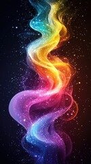 Poster - Colorful abstract swirl of light and stars creating a mesmerizing cosmic illusion in a dark background