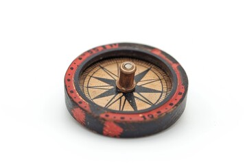 Poster - A detailed view of a compass sitting on a plain white surface, ideal for use in design projects or as a symbol
